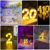 Luzes noturnas criativas luminosas 0-9 número digital letra luz lâmpada alimentada por bateria para decoração de festa de aniversário de casamento de natal