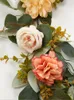 Decorative Flowers 2m Artificial Silk Eucalyptus Garland With Fake Sunset Dahlia Vines For Wedding Party Home Table Arch Decor