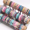 Chain 20PcsLot Bohemian National Handmade Braided Cotton Rope Bracelets For Men Women Wristband Ethnic Anklet Fashion Jewelry Gifts 230710