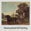 Famoso George Stubbs che dipinge cavallo su tela Lord and Lady in A Phaeton Riproduzione a olio fatta a mano Decorazione da parete