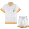 Casablanca herr kortärmad skjorta shorts set herr set Mode semester par tryck Designer skjorta Casual bb