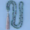 Pendentif Colliers Vintage 6mm Mat Naturel Africain Turquois E Perle Glands Mala Collier Femmes Prières Bijoux Avec Grand Cristal Clair