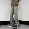Erkek Kot pürüzsüz Sokak Giyim Sarı Çamur Renk Y2K Erkek Amerikan Tarzı Hip Hop Düz Denim Erkek Erkek Giyim