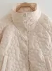 Cappotto trapuntato da donna in pelliccia Zack Rain con colletto floreale 2022 Autunno Inverno Donna Parka caldo Elegante capispalla femminile allentato spesso Mujer