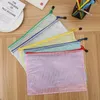 Storage Bags 1PCS Stationery Folder File Mesh Zipper Pouch Document Bag Zip Folders School Office Supplies