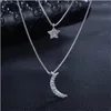 Necklace Earrings Set 925 Sterling Silver Micro Zirconia Moon Star Ring Bracelet Joyas De Plata For Women Girl Gift