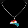 Pendant Necklaces Kurdistan Region Map Necklace For Women Men Chains Stainless Steel Flag Pendants Jewelry Collar N6212S01