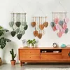 Wandtapijten Koepelcamera's Blad Macrame Muur Opknoping Boho Kamer Home Decor Geweven Esthetisch Wandtapijt Thuis Woonkamer Bruiloft Decoratie Cadeau R230714