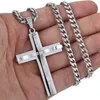 Pendant Necklaces Mens Jewellery Cross Necklace Men Faith Jewelry Stainless Steel Chain Hip Hop Punk Party Accessories Collar