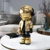 Decoratieve Objecten Beeldjes Plating Gouden Astronaut Ambachtelijke Sculptuur Standbeeld Nordic woondecoratie Luxe Ornamenten Decor voor Thuis Hars Kunst T230710