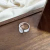 Кластерные кольца 925 Стерлинговое серебро геометрическое нерегулярное для женщин для женщин богемские ретро регулируемые открытые антикварные личностные кольцо подарок