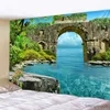 Tapisserier Dream View Wall Hanging Tapestry Art Deco Filt Curtain Hanging at Home Bedroom Living Room Decor Wall Decor
