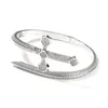 Bracelet glacé Bling CZ Justice épée or argent couleur cubique Zircon croix Bracelet pour femmes hommes Hiphop bijoux 230710