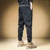 Men's Jeans Streetwear Fashion Men Elastic Loose Fit Spliced Designer Casual Cargo Pants Hombre Printed Hip Hop Joggers Overalls