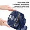 Other Home Garden Mini 10000mAh Ventilateur clippé rechargeable Rotation à 360 ° Vent à 4 vitesses Ventilateur de bureau USB Climatiseur silencieux pour bureau de chambre 230707