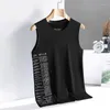 Men's Tank Tops Short Sleeve Vest For 2023 Summer Black Whtie Tshirt GYM Top Tees Fashion Clothes OverSize 3XL O NECK