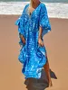 Costumi da bagno da donna Sexy Zebra stampata con scollo a V Tunica Copricostume da spiaggia Copricostume Abito da spiaggia Abbigliamento da spiaggia Abito lungo da spiaggia Donna Donna V4159 230710