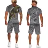 Raincoats Camo Animal Fish 3d Print Men's Tees/shorts/suits Haruku Fashion Tshirts Set Casual Outdoor Hiking Camping Sportswear Outfits