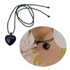 Pendentif colliers Style coréen corde cou chaîne collier pour femmes charme en cuir coeur collier tour de cou mode fête bijoux