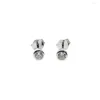 Örhängen 925 Fin Silver Runda Cubic Zirconia CZ Mini Liten Söt 4mm Piercing För Barn Flicka Baby Barn Smycken Bijoux