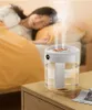 Humidificadores Humidificador de aire de doble boquilla de 2000 ml con pantalla de humedad Difusor de aceites esenciales de aroma de gran capacidad para el dormitorio del hogar