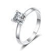 Met Zijstenen Knobspin Pricess Cut Ring 925 Sterling Sliver 1CT 2CT D VVS1 Lab Diamond met GRA Fijne Trouwringen voor Vrouwen 230707