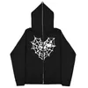 Men's Jackets Y2K Gothic Streetwear Hip Hop Funny Skull Printed Couple Mens Women Hoody Coats Zip Cardigan Hoodies Sweatshirts