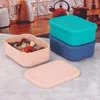 Ensembles de vaisselle Boîte à bento Conteneurs de stockage Conteneur à lunch pour enfants Récipient rectangulaire en silicone étanche au micro-ondes Bol réutilisable