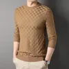 Giacche Maglione Dilemo Grado superiore Nuovo marchio di moda Pullover lavorato a maglia Maglione di design da uomo Tinta unita Plaid coreano Abbigliamento casual da uomo