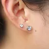 Örhängen 925 Fin Silver Runda Cubic Zirconia CZ Mini Liten Söt 4mm Piercing För Barn Flicka Baby Barn Smycken Bijoux