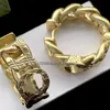Классические серьги -серьги дизайнерские ювелирные украшения золото преувеличенные ушные петли мужчины женские модные ювелирные серьги с подарочной коробкой посылкой