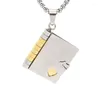 Pendant Necklaces Stainless Steel Blank Book Locket Necklace For Women Men DIY Personality Couple Clavicle Chain Jewelry