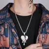 Pendant Necklaces 2023 Style Men Hip Hop Iced Out Bling Broke Heart Fashion Charm Pendants Necklace Hiphop Unisex Jewelry