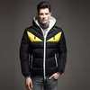 Masculino Down Parkas Wholesale- 2016 Roupas da Moda Masculina Parka de Inverno Gola de Pele com Capuz Olhos Grandes Casaco Grosso Quente Jaqueta Acolchoada de Algodão Sobretudo Tamanho Grande Z230711