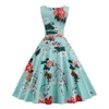 Casual Jurken Dames Vintage V-hals Sexy Bloemenprint Cocktailjurk Mouwloos Diner Formele Dames Met Mouwen