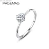 Vigselringar PAGMAG 05ct 56mm EF Rund 18K Vitguldpläterad 925 Silver Sile Ring Dam Diamant Bröllopsring Jubileumspresent Z230712