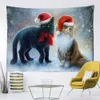 Tapisseries Tapisserie De Noël Tenture Murale Jour De Noël Scène De Tissu Suspendu Pour Chambre Salon Décoration Joyeux Noël