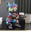 Decorative Objects Figurines Cool French Bulldog Sculpture Statue Key Jewelry Storage Table Decoration Coin Bank Dog Figurine Home Decor Accessories Gift T230710