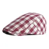 2021 Cotton four seasons solid color plaid Newsboy Caps Flat Peaked Cap Men and Women Painter Beret Hats 64