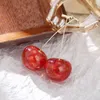 Dangle boucles d'oreilles 2023 doux été mode mignon chérie fille petit fruit frais cerise femmes cerises longue petite amie cadeau étudiant