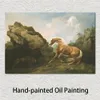 Animal Canvas Art Wildlife Painting George Stubbs Horse Frightened by A Lion Handmade Classical Landscape High Quality