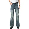 Jeans för män Högkvalitativa lösa breda ben och hög midja utsvängda jeansbyxor Four Seasons Casual för män