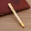 Vulpennen Luxe Metalen 300 Pen Wit Gouden Retro Hollow Out Kraan 26 Penpunt Briefpapier Kantoor Schoolbenodigdheden 230707