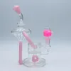 9 Zoll 14 mm rosa Schleim Honigkamm Glasbong Wasserpfeife Rauchpfeife Wasserpfeife mit rosa Ölschale