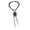 Pendant Necklaces Bolo Tie Necktie American Alloy PU Leather Retro Costume Vintage Western Cowboy Rodeo Oval Gift Necklace For Birthday Men