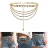 Belts Multilayer Waist Belt Jeans Coat Keychain Jewelry Body Belly For Party Pography Accessory