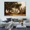 High Quality George Stubbs Painting Horse Canvas Art The Melbourne Millbank Families Handmade Classical Landscape Artwork