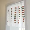 カーテン家の装飾ヨーロッパスタイルボイルカーテンリビングルームフラット窓ショートカフェ白チュール葉刺繍