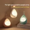 Novelty Items Led Night Light Human Body Induction Light Usb Charging Home Decoration Bedside Creative Pendant Silicone Wall Light 230710