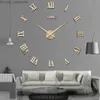 Wanduhren Sonderrabatt 3D große Acrylspiegel-Wanduhr DIY Quarzuhr Stillleben Uhr moderne Heimdekoration Wohnzimmer Aufkleber Z230712